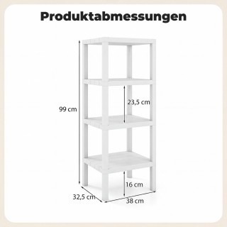 Costway Ελεύθερη πλαστική ραφιέρα 4 επιπέδων για μπάνιο ή κουζίνα, ...