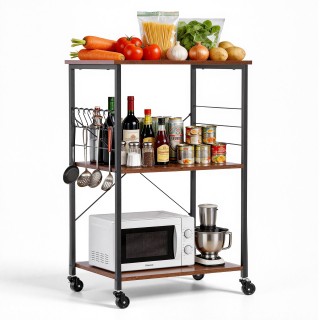 VEVOR Τροχήλατο Καρότσι Κουζίνας 3 Επιπέδων 60 cm με 8 Άγκιστρα για... VEVOR Τροχήλατο Καρότσι Κουζίνας 3 Επιπέδων 60 cm με 8 Άγκιστρα για...