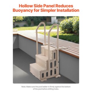 VEVOR Σκάλα Πισίνας 3 Σκαλοπατιών με 2 Χειρολαβές, Υποστήριξη 400 l...