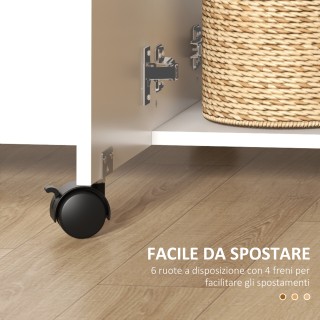 HOMCOM Πτυσσόμενο Τραπέζι με 2 Συρτάρια και Ντουλάπι, 6 Ροδάκια και... HOMCOM Πτυσσόμενο Τραπέζι με 2 Συρτάρια και Ντουλάπι, 6 Ροδάκια και...