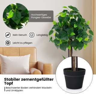 Costway Τεχνητό Φυτό σε Γλάστρα με Ρεαλιστικά Φύλλα και Ξύλινο Κορ... Costway Τεχνητό Φυτό σε Γλάστρα με Ρεαλιστικά Φύλλα και Ξύλινο Κορ...