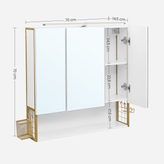 VASAGLE Φωτιζόμενο ΝτουλάπιΜπάνιου με Καθρέφτη, Ρυθμιζόμενα Ράφια κ... VASAGLE Φωτιζόμενο ΝτουλάπιΜπάνιου με Καθρέφτη, Ρυθμιζόμενα Ράφια κ...