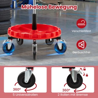 Costway Κύλινδρος Εργαστηρίου με Ρυθμιζόμενο Ύψος 71-83 cm & Αποθήκ...