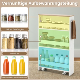 Costway Λεπτό Καρότσι Αποθήκευσης με 4 Επίπεδα, Στενό Κινητό Καρότσ... Costway Λεπτό Καρότσι Αποθήκευσης με 4 Επίπεδα, Στενό Κινητό Καρότσ...