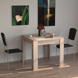 BAKAJI Τετράγωνο Τραπέζι Φαγητού 90x90 σε Ξύλο Τορτόρα Επεκτάσιμο μ...