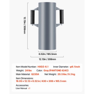 VEVOR Βαρέως Τύπου Κρουστήρας Για Στύλους Περιφράξεων Κήπου WLDZC61...