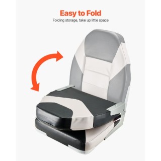 VEVOR Κάθισμα Βάρκας Υψηλής Πλάτης Μαύρο & Γκρι ZDCZYGKB2JHHOSF4P001V0