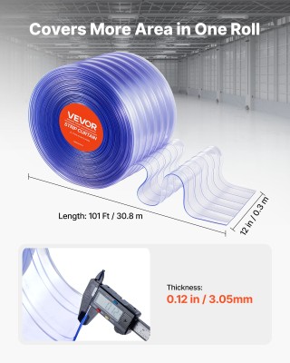 VEVOR Διάφανη Ριγωτή Πλαστική Κουρτίνα Πόρτας για Ψυγεία και Αποθήκ... VEVOR Διάφανη Ριγωτή Πλαστική Κουρτίνα Πόρτας για Ψυγεία και Αποθήκ...