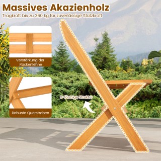 Costway Πτυσσόμενο παγκάκι κήπου 2 θέσεων από ξύλο ακακίας έως 360 ... Costway Πτυσσόμενο παγκάκι κήπου 2 θέσεων από ξύλο ακακίας έως 360 ...