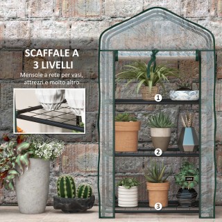 Outsunny Μίνι Θερμοκήπιο Κήπου με Κάλυμμα PE, 3 Ράφια και Αναδιπλού... Outsunny Μίνι Θερμοκήπιο Κήπου με Κάλυμμα PE, 3 Ράφια και Αναδιπλού...