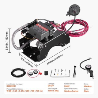 VEVOR Ασύρματο Σύστημα Συμπιεστή Αέρα 12V 100PSI με Έλεγχο Αερόσφαι... VEVOR Ασύρματο Σύστημα Συμπιεστή Αέρα 12V 100PSI με Έλεγχο Αερόσφαι...