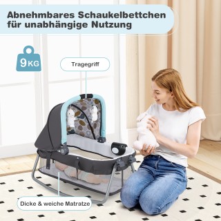 Costway Φορητό Πτυσσόμενο Παρκοκρέβατο & Λίκνο Μωρού με Αλλαξιέρα, ... Costway Φορητό Πτυσσόμενο Παρκοκρέβατο & Λίκνο Μωρού με Αλλαξιέρα, ...