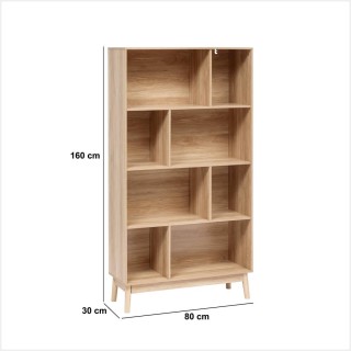 5FIVE Simply smart Ξύλινη Βιβλιοθήκη Abana 80x30x160 cm με Ασσύμετρ...