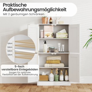 Costway Λευκός Πιατοθήκη με 4 Πόρτες & Ρυθμιζόμενα Ράφια JV12950WH Costway Λευκός Πιατοθήκη με 4 Πόρτες & Ρυθμιζόμενα Ράφια JV12950WH