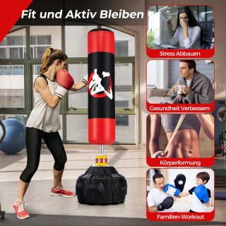 Costway 178 εκ Ελεύθερα Στεκόμενος Σάκος Πυγμαχίας με Γεμιζόμενη Βε...