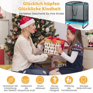 Costway  Παιδικό Τραμπολίνο με Κούνια 2-σε-1 για Ασφαλές Παιχνίδι σ...