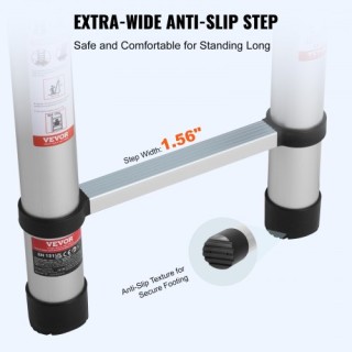 VEVOR  Τηλεσκοπική Σκάλα 5m 375lbs Πολυκουμπί Ρύθμιση  SSLTNLSLK165...