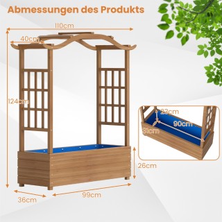 Costway Υψηλό Πλαίσιο Καλλιέργειας με Πέργκολα & Κρεμαστή Ζαρντινιέ...