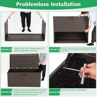 Costway  Μεγάλο Κουτί Αποθήκευσης 400 Λίτρων για Κήπο και Πισίνα απ...