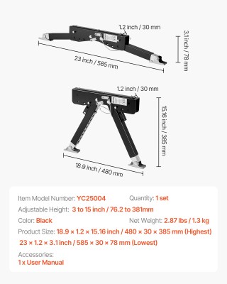 VEVOR Ρυθμιζόμενος Σταθεροποιητής Σκαλοπατιών RV για Τροχόσπιτα και...