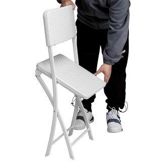 BAKAJI  Σετ 2 Πτυσσόμενες Καρέκλες από Πολυρατάν Λευκό για Εξωτερικ...