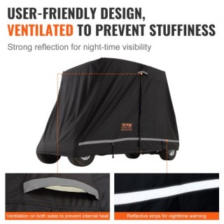 Κάλυμμα Γκολφ Καρτ 4 Επιβατών VEVOR, Αδιάβροχο & Ανθεκτικό, Μαύρο  ...