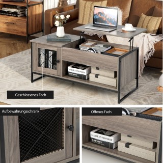 Costway Τραπέζι σαλονιού με ανυψούμενη επιφάνεια και αποθηκευτικό χ...