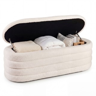 Costway Υφασμάτινο παγκάκι κρεβατιού με αποθηκευτικό χώρο, έως 300 ...