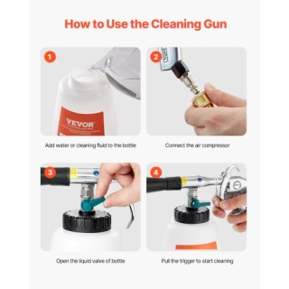 VEVOR Πιστόλι Καθαρισμού Αυτοκινήτου Υψηλής Πίεσης με Δοχείο 1L PJW...