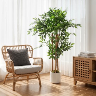 HOMCOM Τεχνητό Φυτό Μπανιανό Πράσινο από PEVA και Ξύλο με Δοχείο Γλ... HOMCOM Τεχνητό Φυτό Μπανιανό Πράσινο από PEVA και Ξύλο με Δοχείο Γλ...