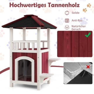 Costway Εξωτερικό Σπίτι Γάτας με Βεράντα & Ασφαλτική Σκεπή & Κουρτ... Costway Εξωτερικό Σπίτι Γάτας με Βεράντα & Ασφαλτική Σκεπή & Κουρτ...