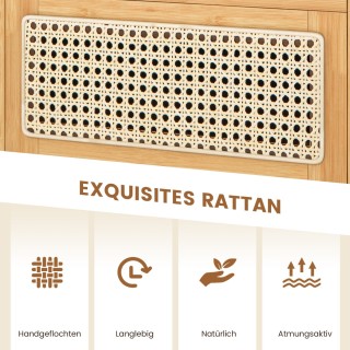 Κομοδίνο από Μπαμπού & Ρατάν με Συρτάρι και Κρυφό Αποθηκευτικό Χώρο...