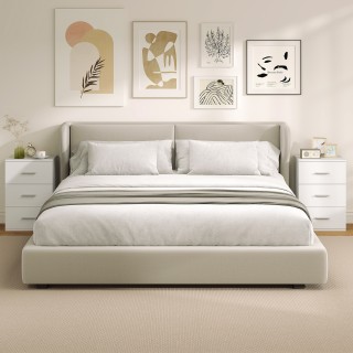 HOMCOM Μοντέρνο και Πολυχρηστικό Κομοδίνο με 3 Συρτάρια για Υπνοδωμ...