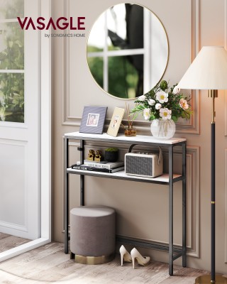 VASAGLE Κονσόλα με 2 ράφια, 20x80x80 εκ., για χολ, σαλόνι ή υπνοδωμ...