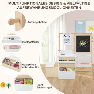 Costway Παιδικό Σετ Καβαλέτου 6 σε 1 με Διπλής Όψης Πίνακα από Ξύλο... Costway Παιδικό Σετ Καβαλέτου 6 σε 1 με Διπλής Όψης Πίνακα από Ξύλο...