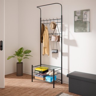 BAKAJI  Κρεμάστρα εισόδου με μεταλλική δομή, 9 γάντζους και παπουτσ...