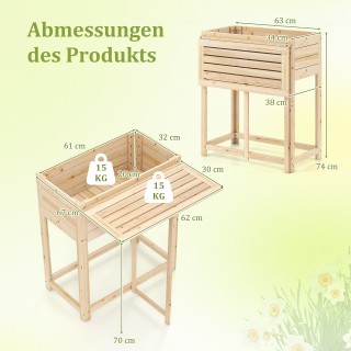 Costway Ξύλινη Υπερυψωμένη Ζαρντινιέρα με Πτυσσόμενο Τραπέζι και Απ... Costway Ξύλινη Υπερυψωμένη Ζαρντινιέρα με Πτυσσόμενο Τραπέζι και Απ...