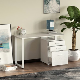 BAKAJI Γραφείο Συρταριέρα Τραπέζι Υπολογιστή Ατσάλι Ξύλο Λευκό Φρα... BAKAJI Γραφείο Συρταριέρα Τραπέζι Υπολογιστή Ατσάλι Ξύλο Λευκό Φρα...