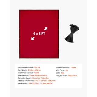 VEVOR 2 Τεμ Κουρτίνες Συγκόλλησης 1.74 x 2.34μ, Ανθεκτικές στη Φλόγ...