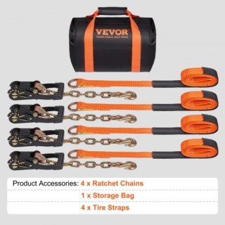 Σετ Δεσίματος Αυτοκινήτου VEVOR με Αλυσίδες, 4τμχ CLJGTJT42X120T7J3V0 Σετ Δεσίματος Αυτοκινήτου VEVOR με Αλυσίδες, 4τμχ CLJGTJT42X120T7J3V0