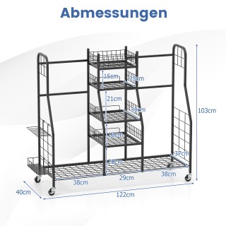 Costway Οργανωτής Τσάντες Γκολφ με Ρόδες για 2 Μαύρες Τσάντες Γκολφ...