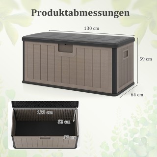 Costway  Αδιάβροχη Κιβωτός Κήπου 378L με Κλειδαριά - Ιδανική για Μα...