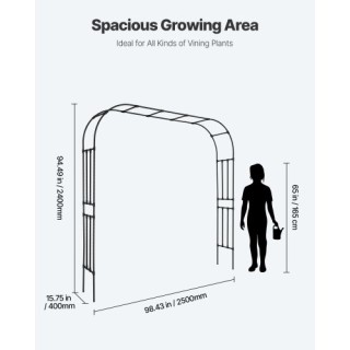 VEVOR Μεταλλική Κήπου Αψίδα για Αναρριχώμενα Φυτά 94.5 x 98.5 x 15....
