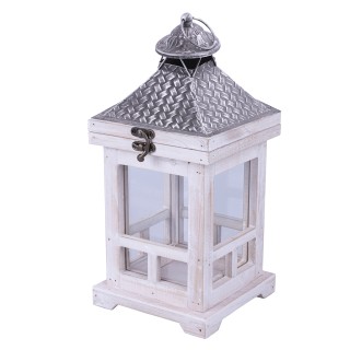 Galileo Σετ 2 διακοσμητικά φανάρια 21x21x47cm και 145x145x32cm λευκ...