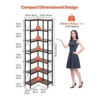 VEVOR Γωνιακή Βιβλιοθήκη 7 Επιπέδων - Ψηλή Βιβλιοθήκη Αποθήκευσης σ... VEVOR Γωνιακή Βιβλιοθήκη 7 Επιπέδων - Ψηλή Βιβλιοθήκη Αποθήκευσης σ...