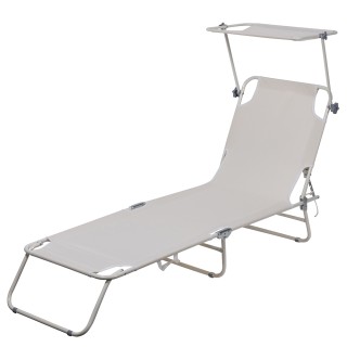 Galileo Αναδιπλούμενη ξαπλώστρα παραλίας με σκίαστρο, με ατσάλινο σ...