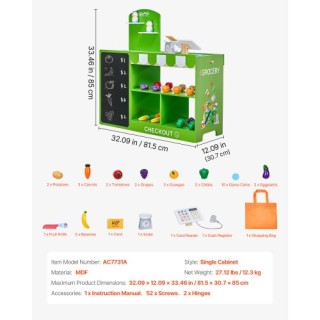 VEVOR Ξύλινος Παιδικός Μανάβης με Ταμειακή Μηχανή MZKETSHTWJDJMCHJX... VEVOR Ξύλινος Παιδικός Μανάβης με Ταμειακή Μηχανή MZKETSHTWJDJMCHJX...