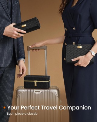 Φορητή Θήκη με Κουμπί για 3 Ρολόγια 2 x 14.5 x 4.5 cm Μαύρο JWB018B...