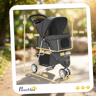 PawHut Πτυσσόμενο Καρότσι για Σκύλους με Θήκες για Ποτήρια και Καλά... PawHut Πτυσσόμενο Καρότσι για Σκύλους με Θήκες για Ποτήρια και Καλά...