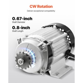 VEVOR Σετ Ηλεκτρικού Κινητήρα Χωρίς Ψήκτρες 750W 48V 2700rpm με Ανα...